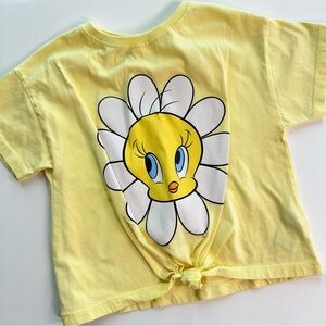 Warner Bros. Yellow Tweety Flower Kids Tee